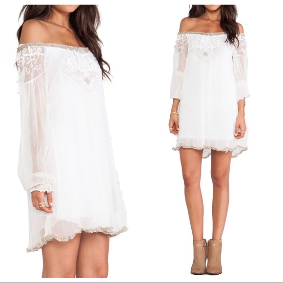 Free People Tops - Free People Embellished Off Shoulder Tunic S